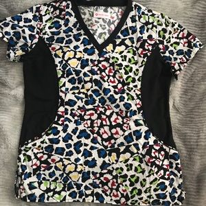 Leopard scrub top